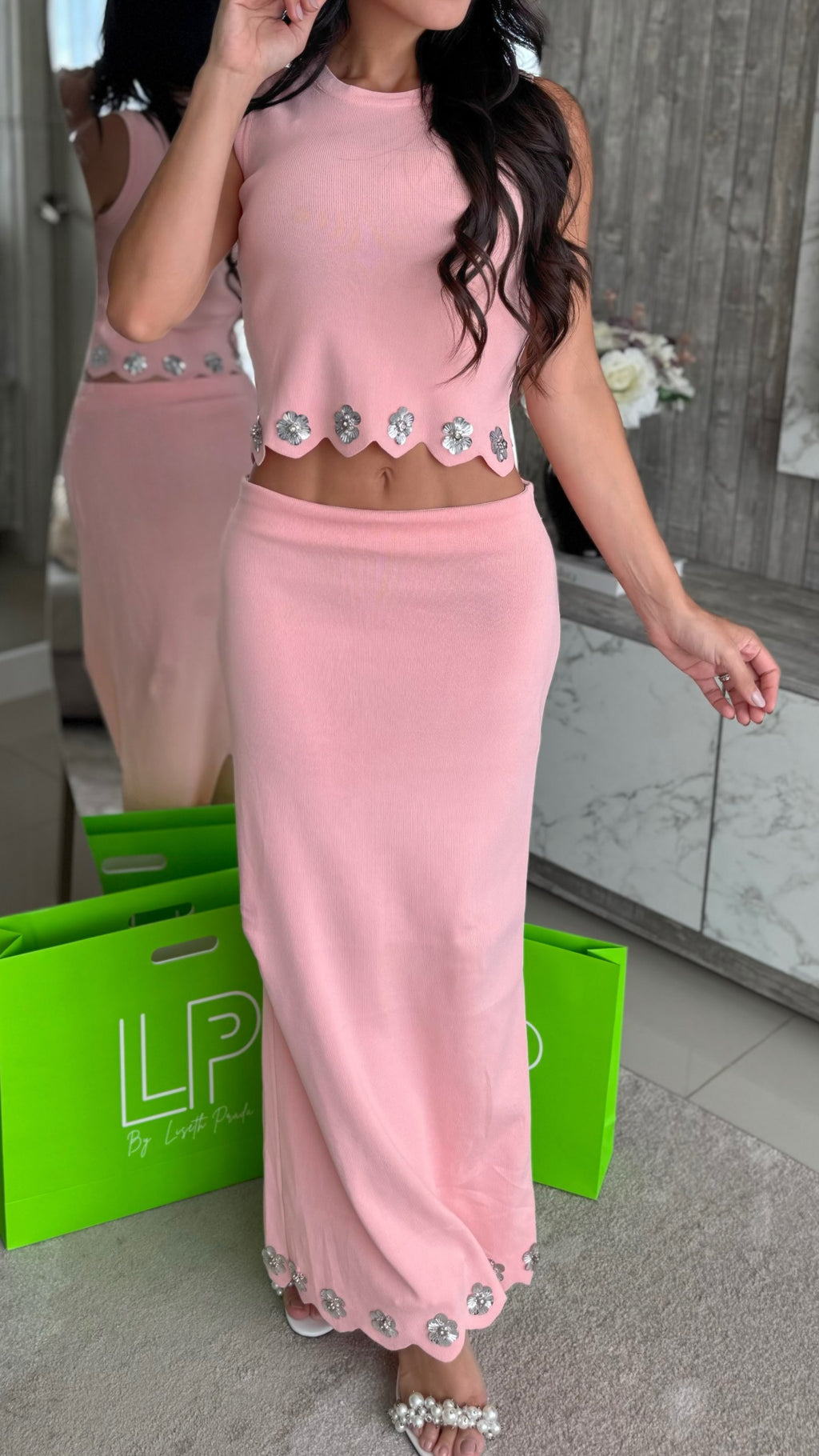 Set Hilo Flor Brillo