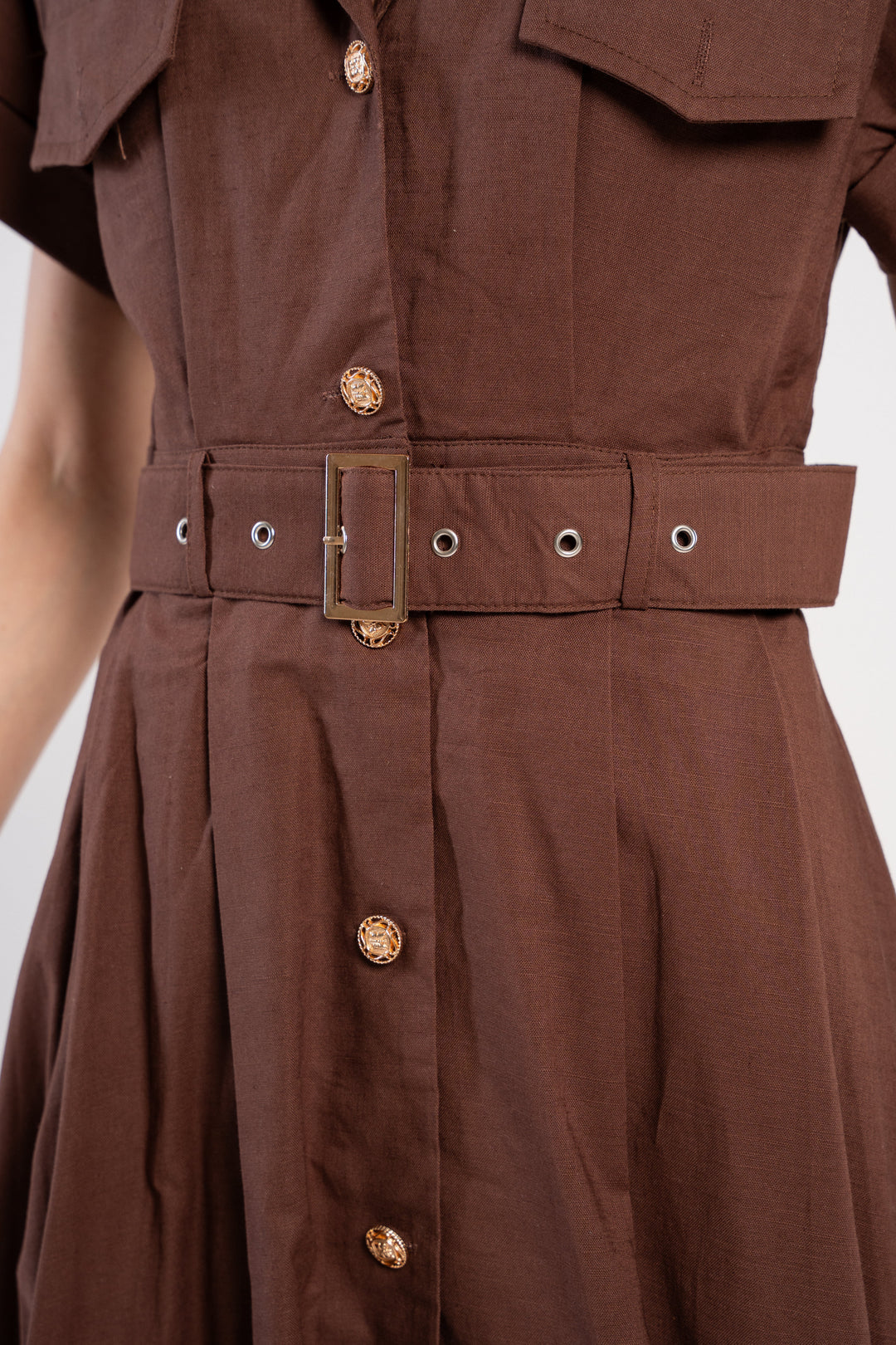 Vestido Lino Marrón