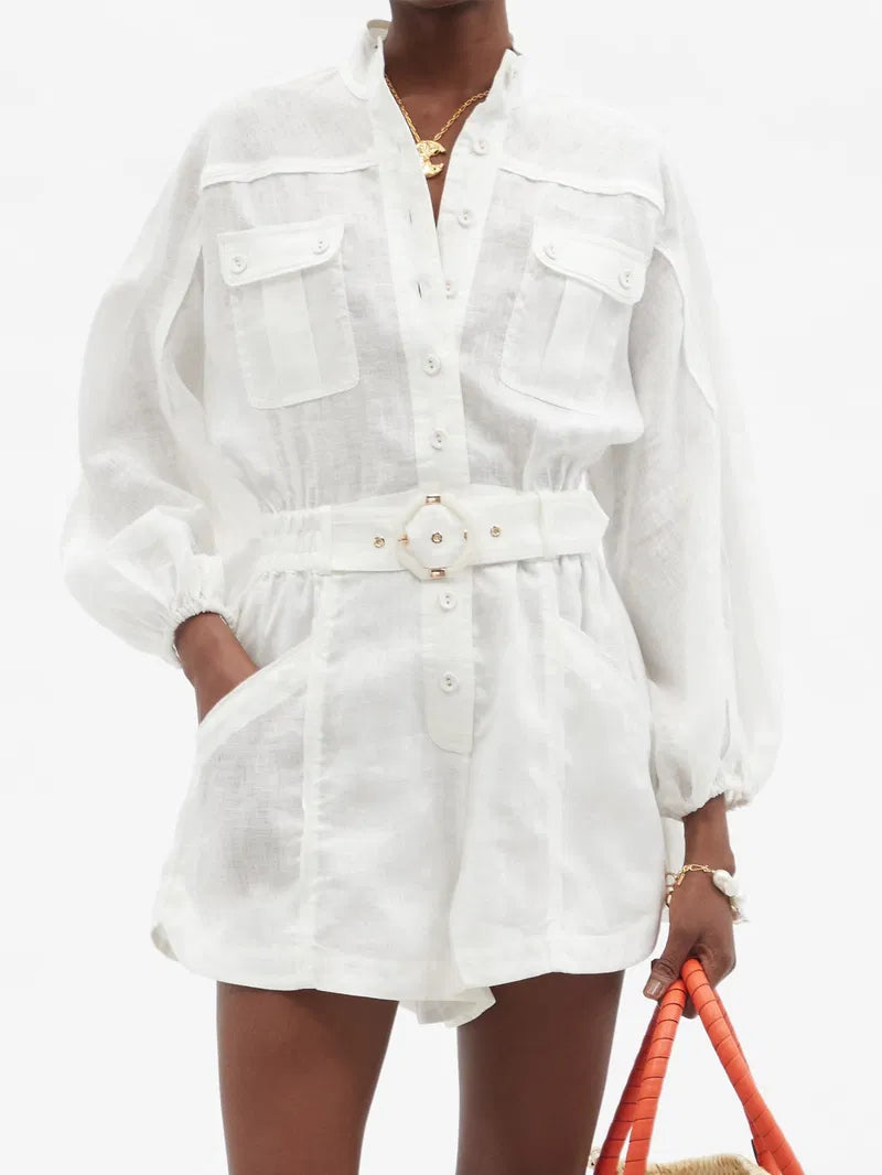 Enterizo Lino Brown Sugar