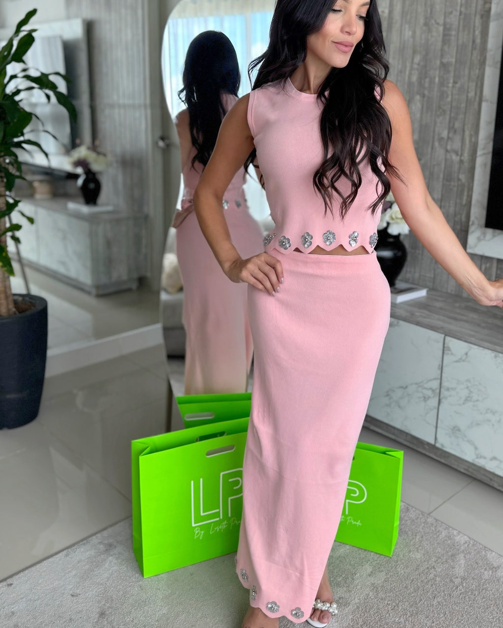 Set Hilo Flor Brillo