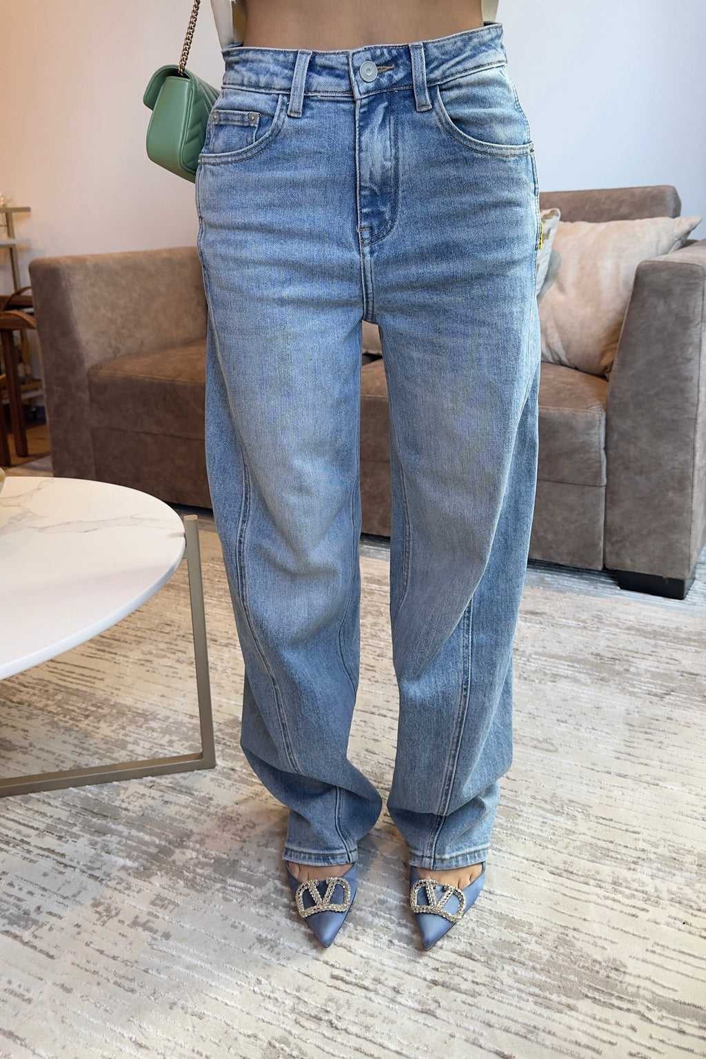 Jeans Barrel Mostaza