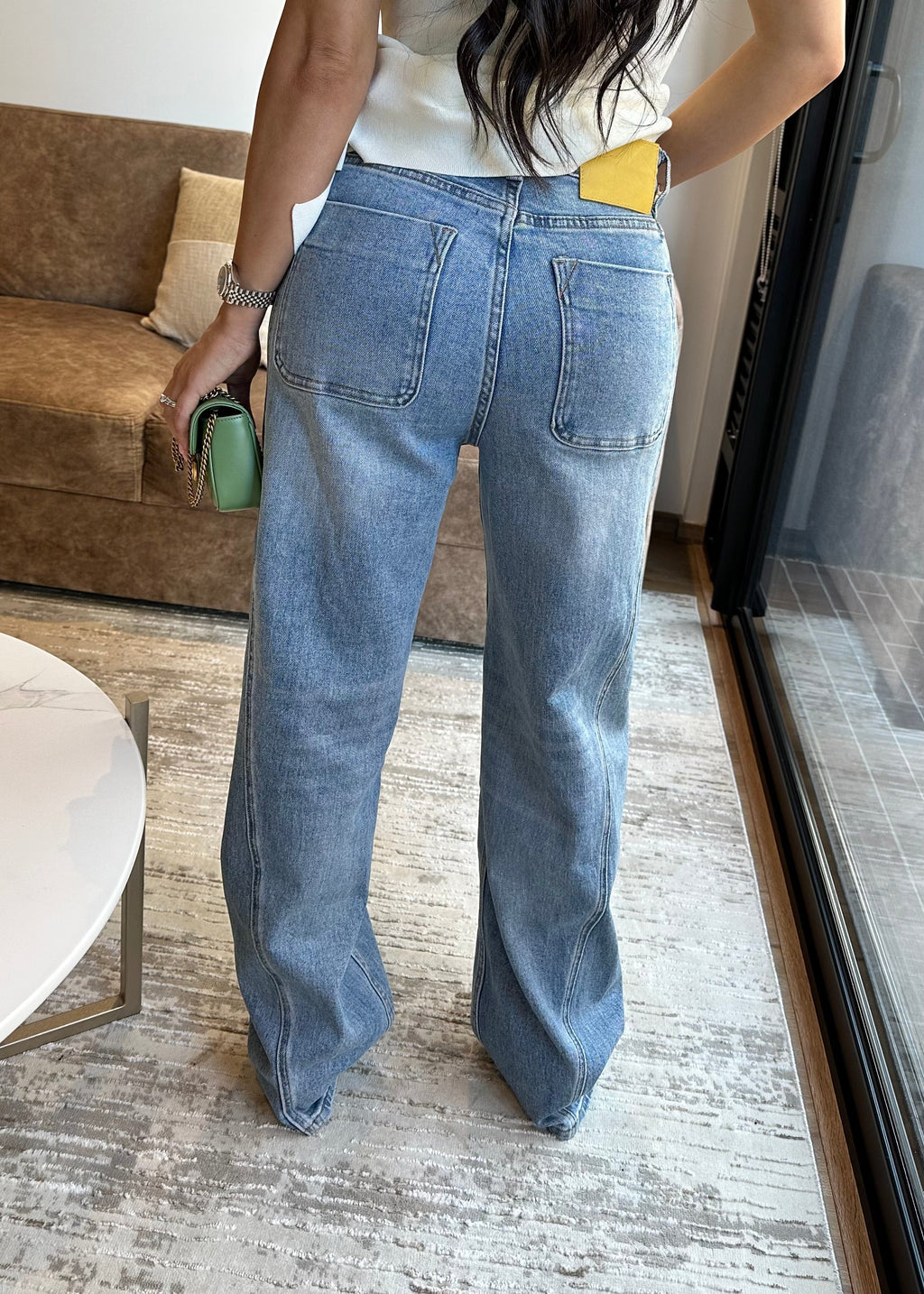 Jeans Barrel Mostaza