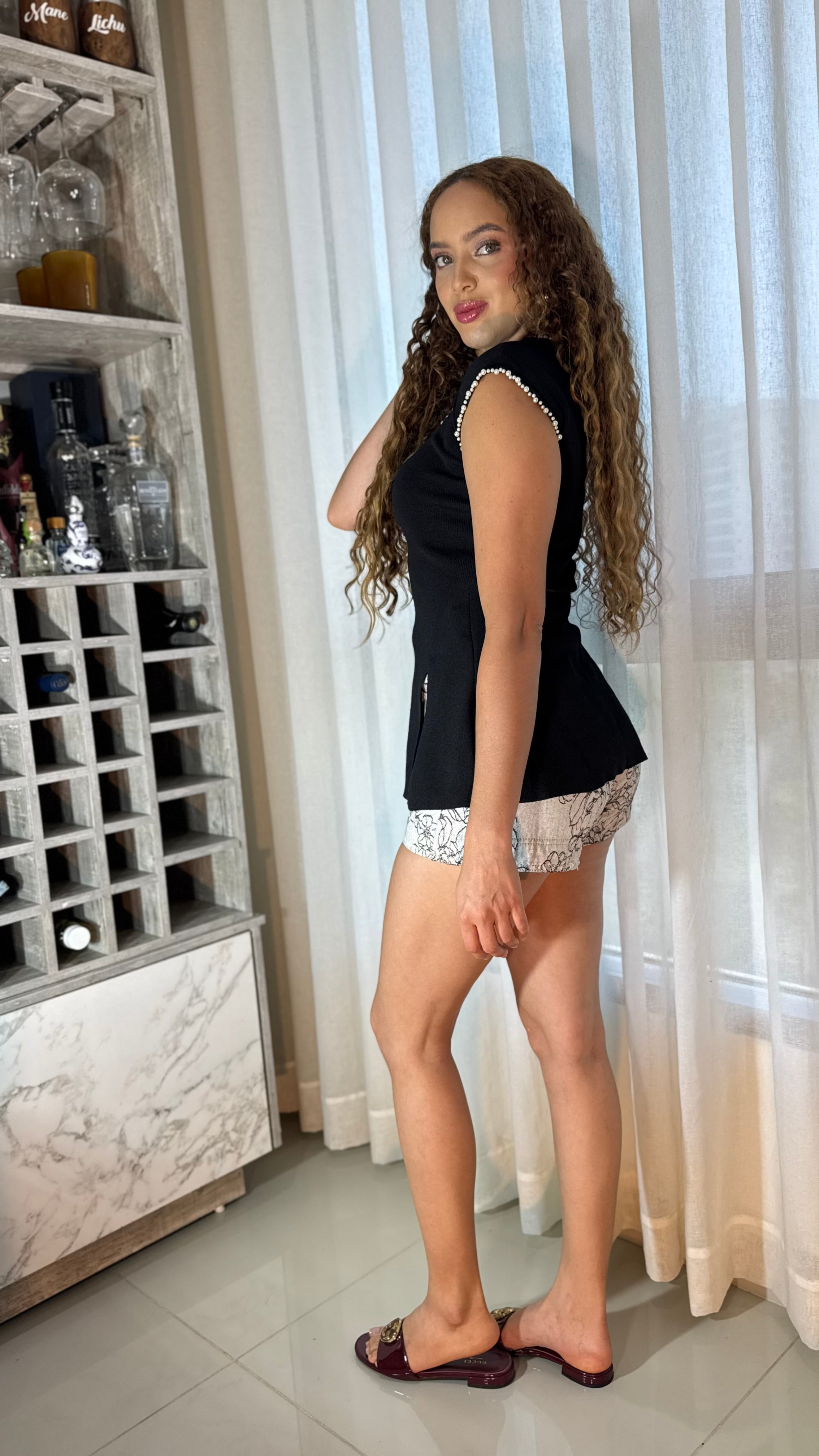 Blusa Princesa Perlas Hilo