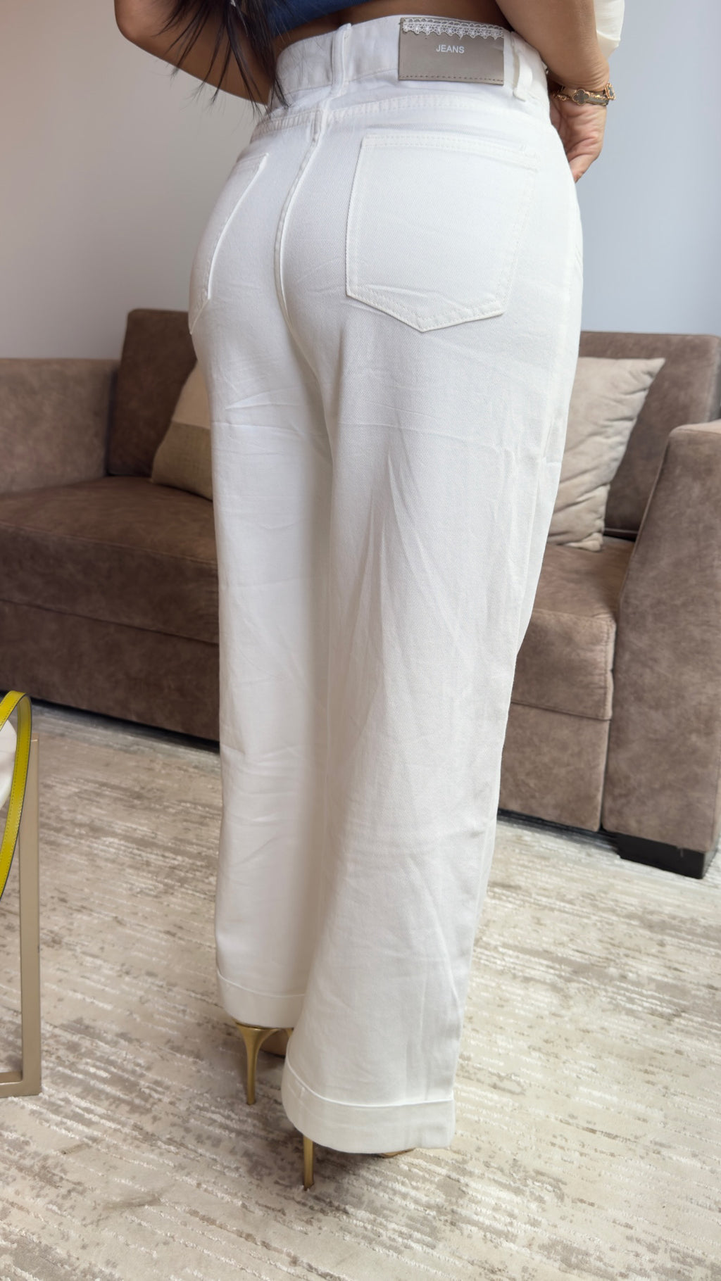 Jeans Blanco Cropped