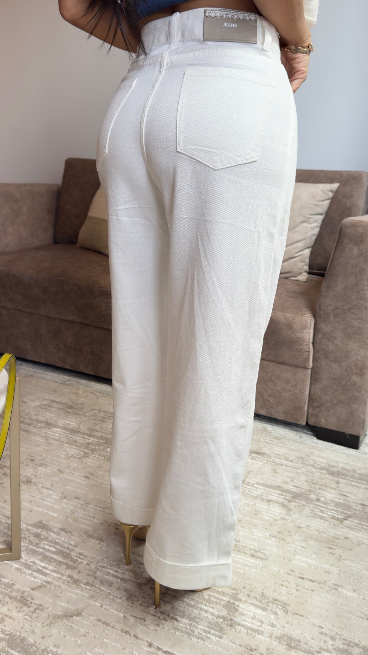 Jeans Blanco Cropped