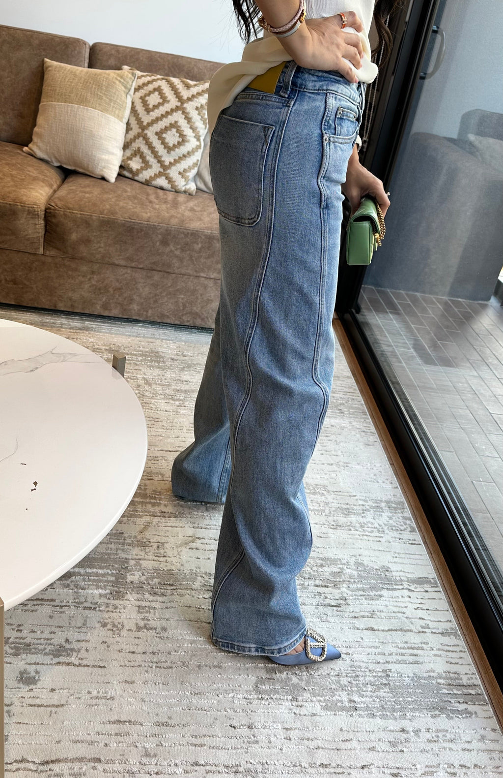 Jeans Barrel Mostaza