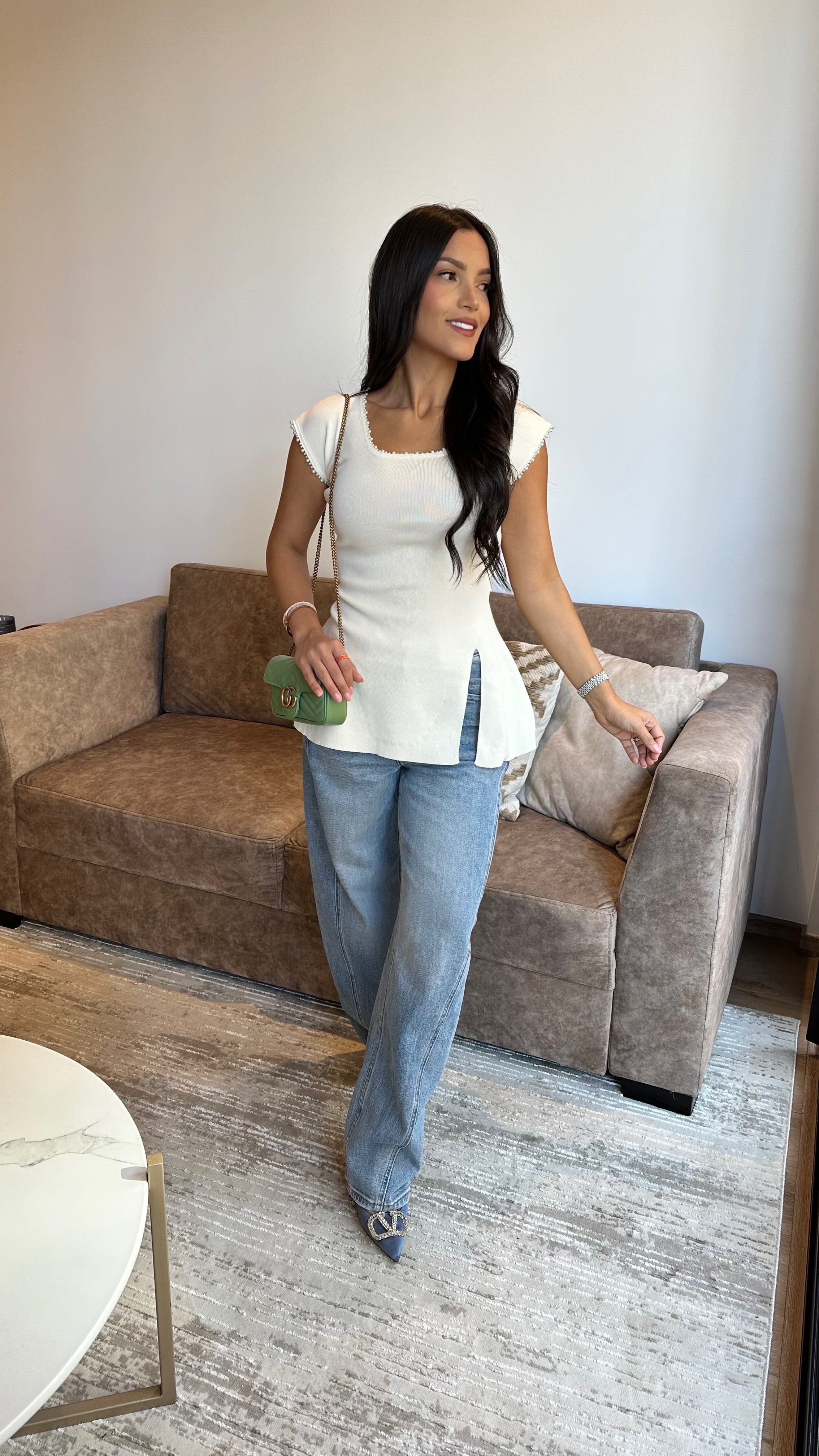 Blusa Princesa Perlas Hilo